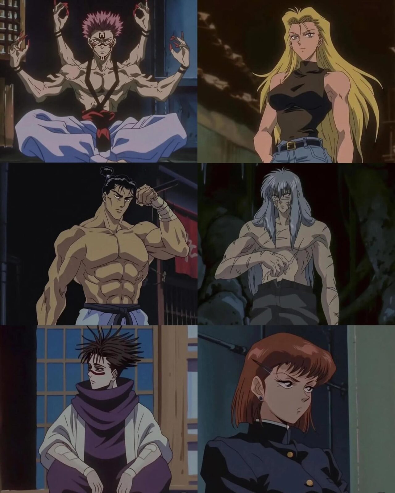 Veja como seria se Jujutsu Kaisen fosse um anime dos anos 90