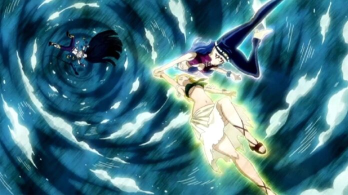 Em qual episódio de Fairy Tail Lucy e Juvia usam a Unison Raid?