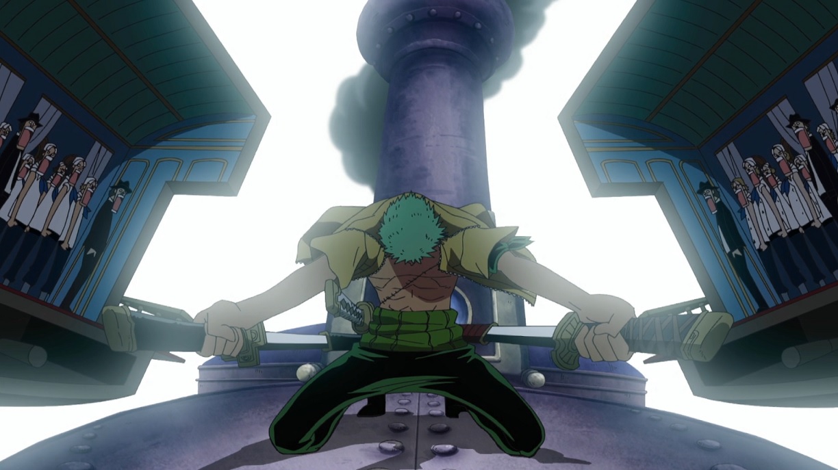 Em qual episódio de One Piece Zoro corta o Trem Oceânico?