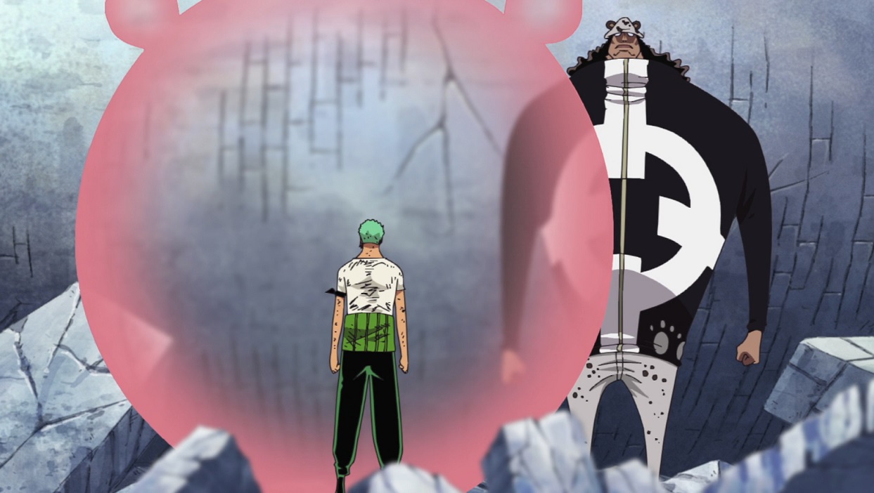 Em qual episódio de One Piece Zoro se sacrifica por Luffy?