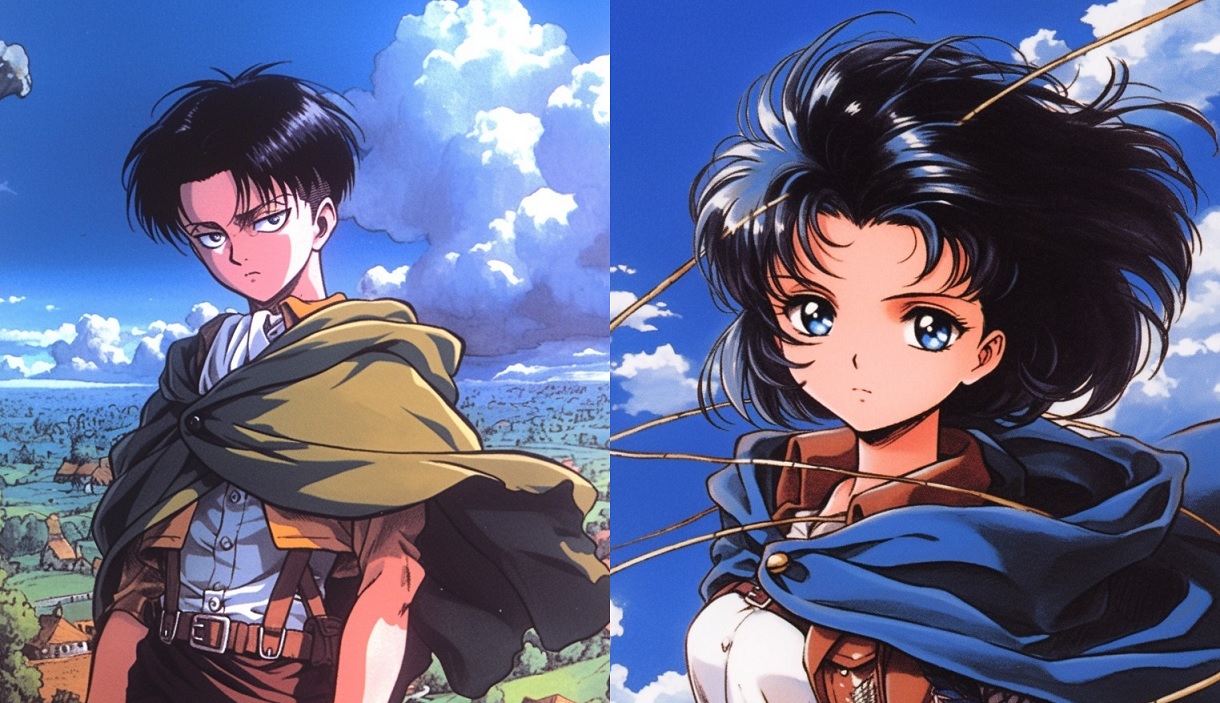Veja como seria se Attack on Titan fosse um anime dos anos 90