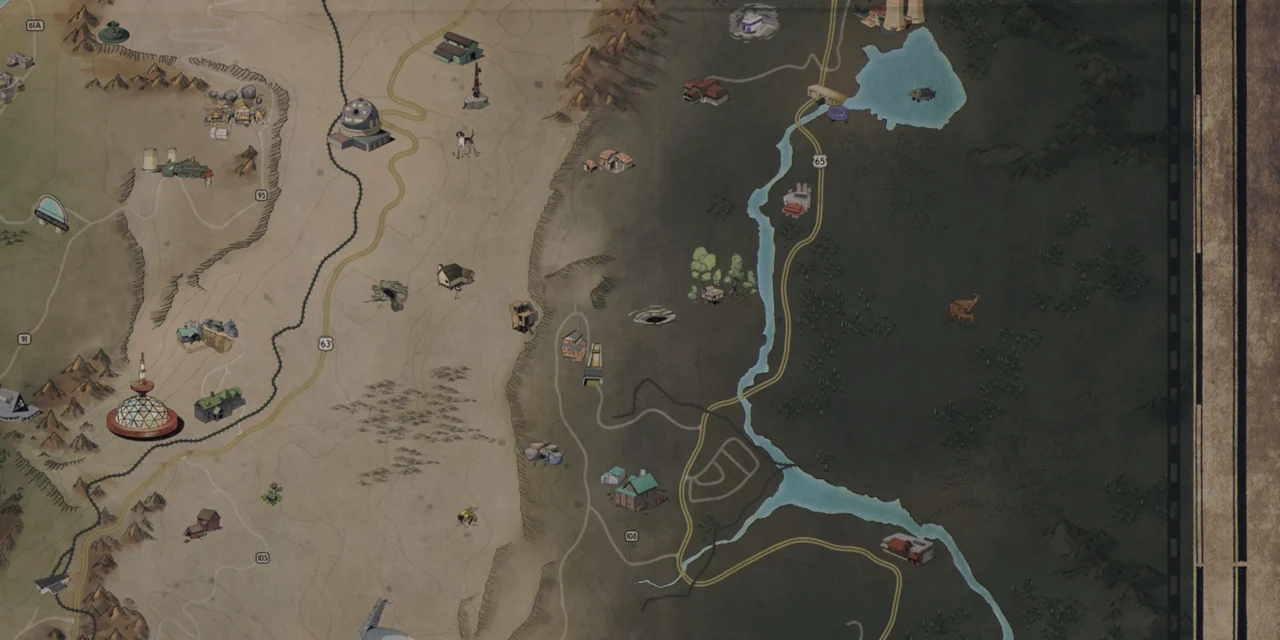 Localização da Preguiça Gigante em Fallout 76