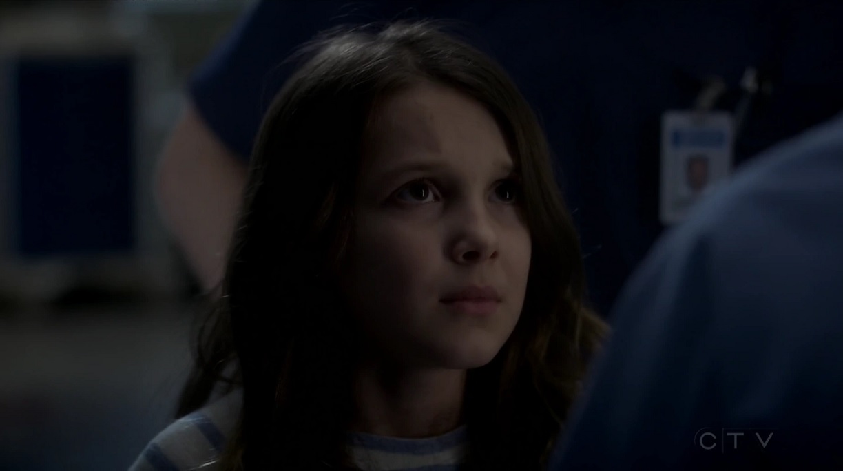 Em qual episódio Millie Bobby Brown aparece em Grey's Anatomy?