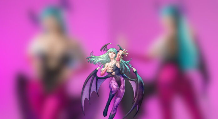 Modelo katykatcupcake transforma-se na Morrigan de Darkstalkers em um cosplay apaixonante