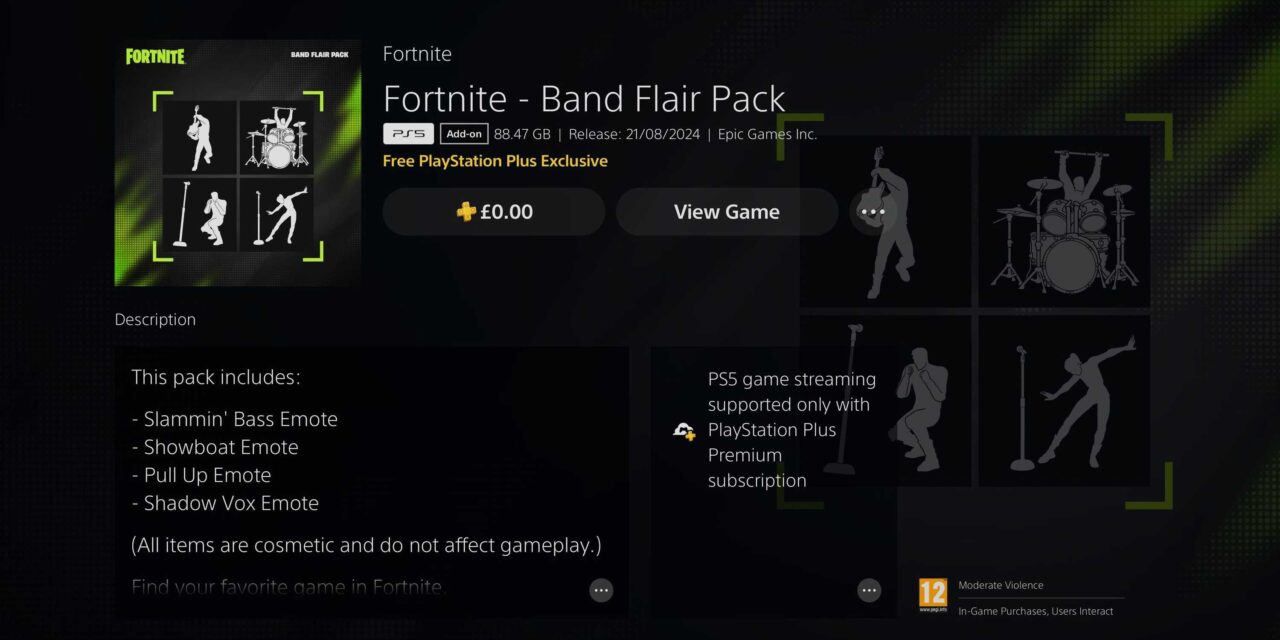 pacote estilo de banda fortnite