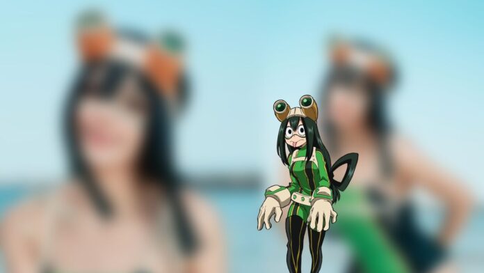 Modelo nymphahri fez um lindo cosplay da Tsuyu de My Hero Academia