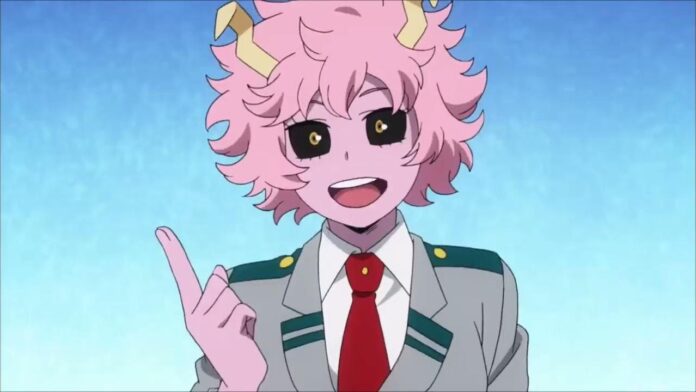 Este é um belíssimo cosplay da Mina Ashido de My Hero Academia