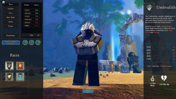 guia de build para a classe umbralith em roblox devas of creation