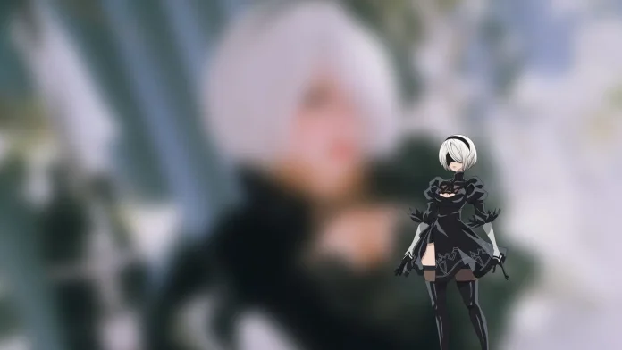 Modelo elsievi_vi fez um lindo cosplay da 2B de Nier Automata