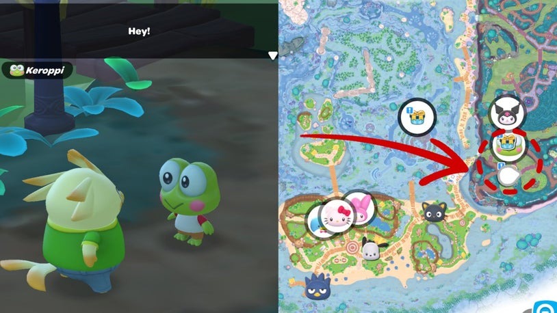 Onde Encontrar Keroppi em Hello Kitty Island Adventure