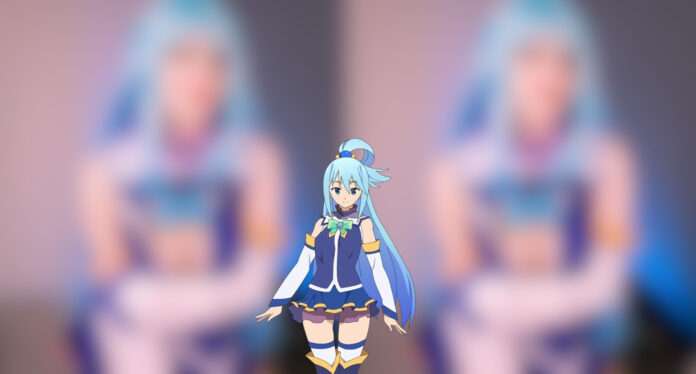 Modelo Stelar Hoshi transforma-se na Aqua de Konosuba em um cosplay apaixonante