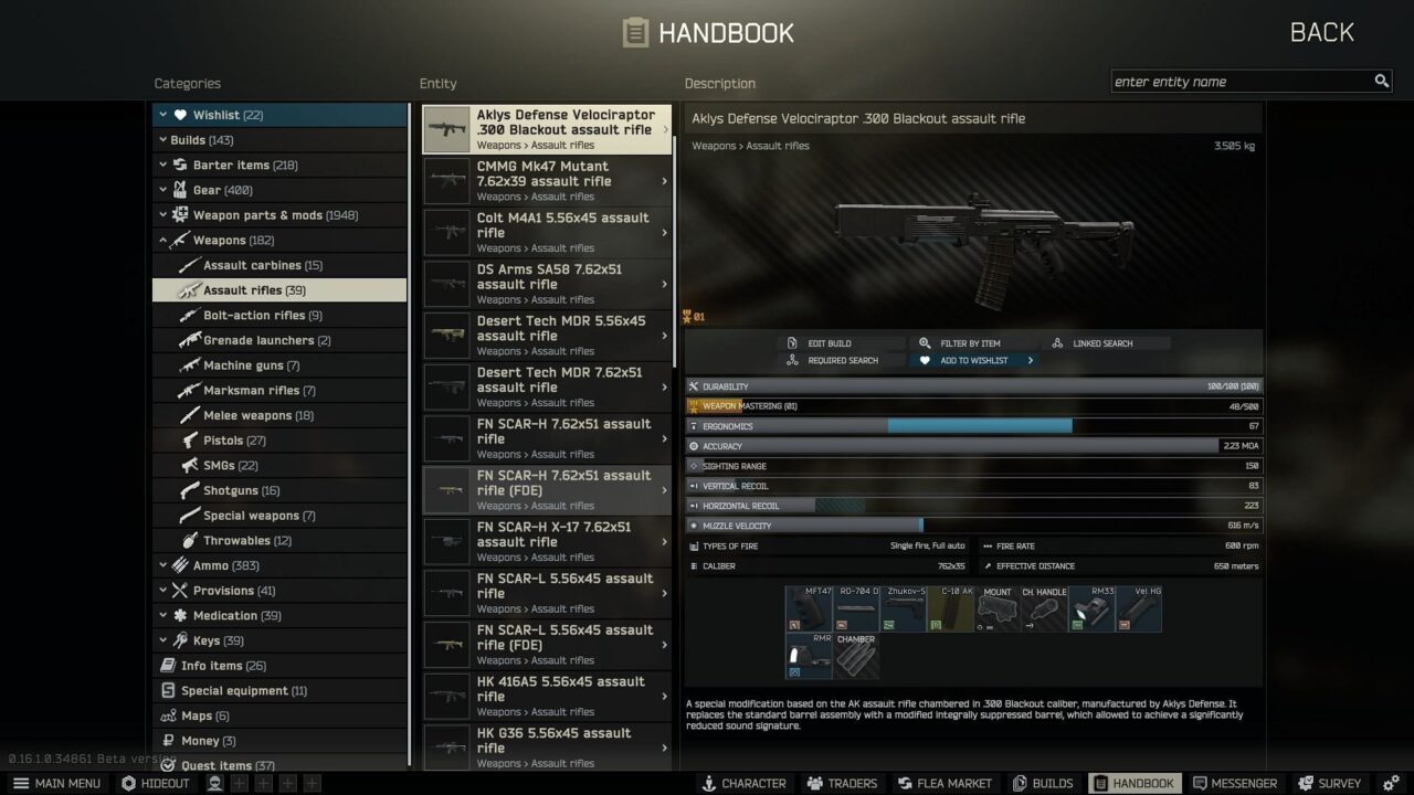 escape from tarkov tier list de armas