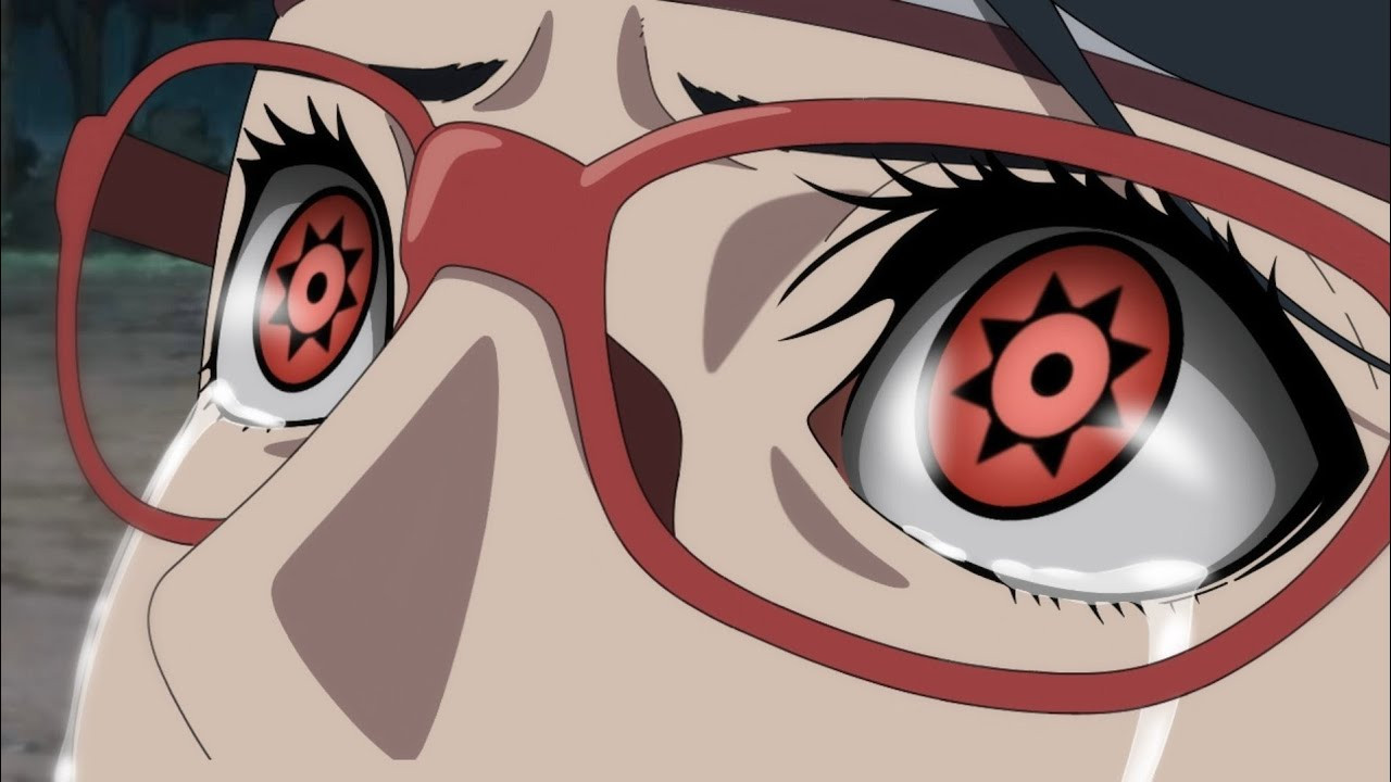 Boruto Two Blue Vortex 20 mostra Sarada utilizando o Mangekyou Sharingan