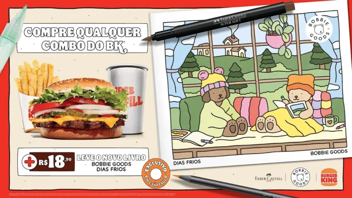 Burger King aposta em criatividade e lança collab imersiva com Bobbie Goods e Faber-Castell