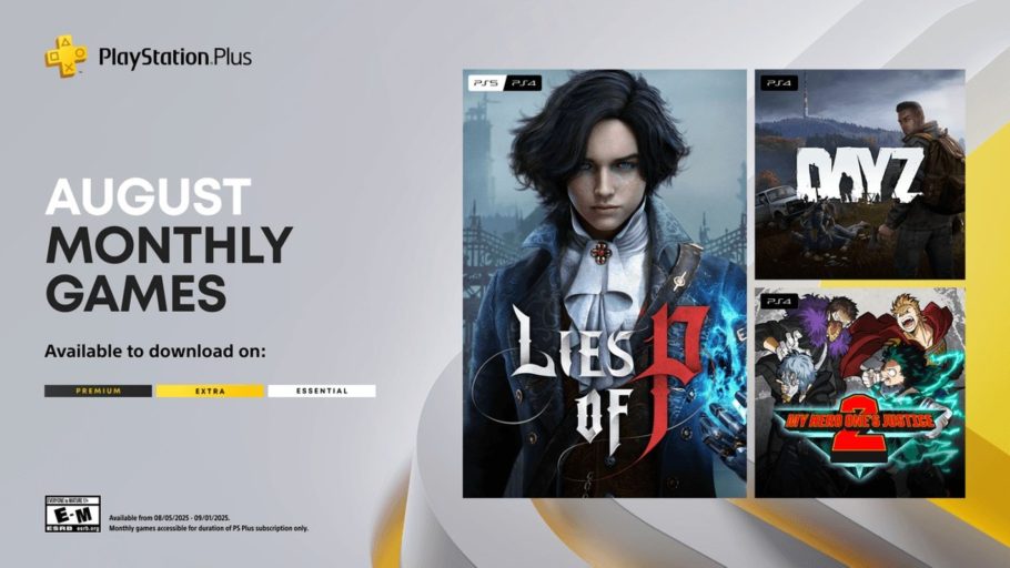 Jogos de agosto na PS Plus incluem Lies of P e DayZ em destaque