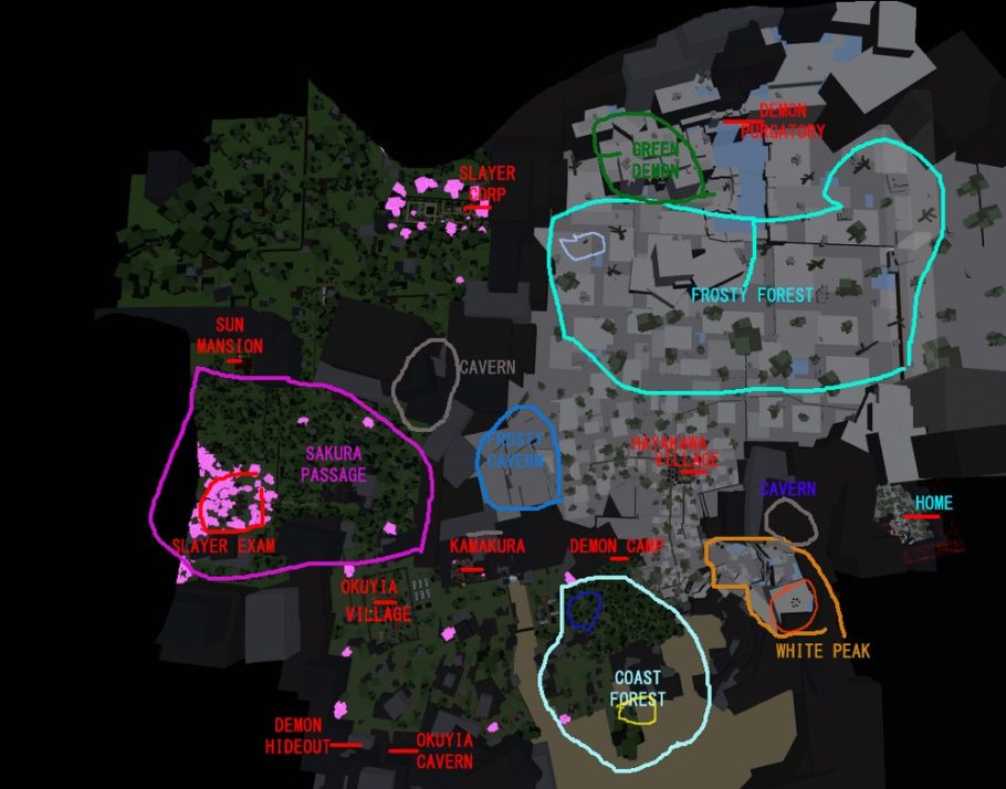Demonfall – Mapa Completo com Todas as Regiões e Treinadores - Critical ...