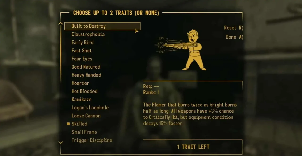 Os melhores traits para escolher em Fallout: New Vegas