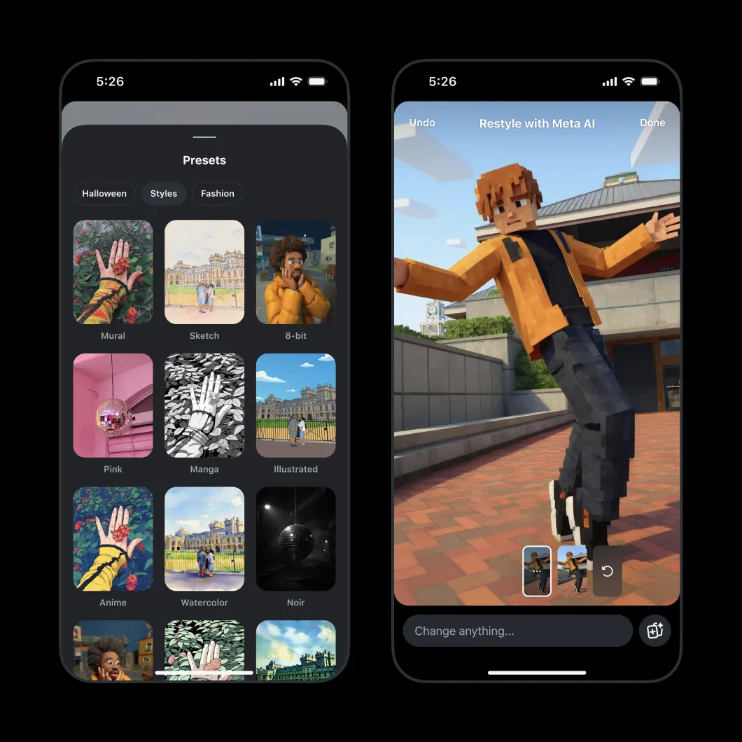 Instagram amplia edição de Stories com nova ferramenta de IA, o Restyle