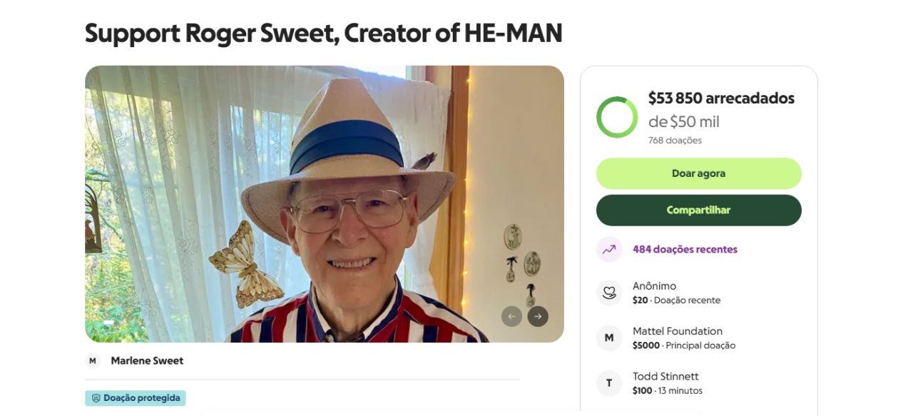 Roger Sweet, criador do He-Man, foi diagnosticado com demência; esposa lança campanha para custear seus cuidados