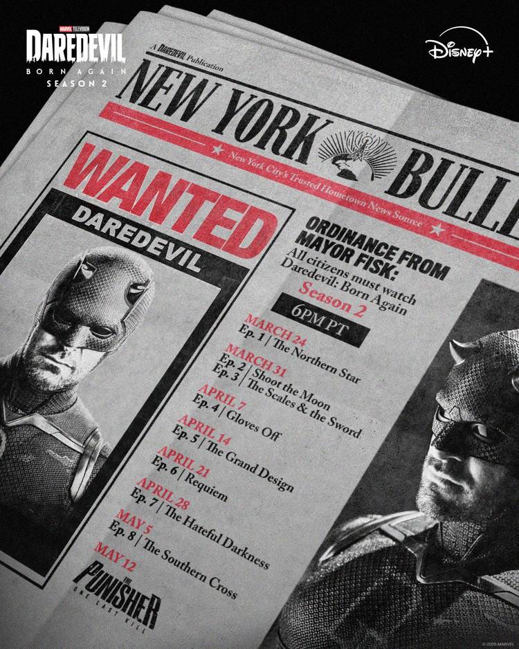 2ª temporada de Demolidor: Renascido tem alteração no seu calendário de episódios