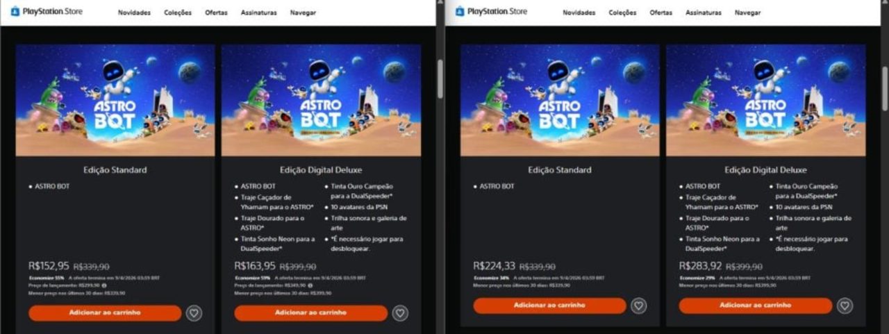 PS Store brasileira está aplicando descontos dinâmicos para usuários em jogos Fisrt-Party 