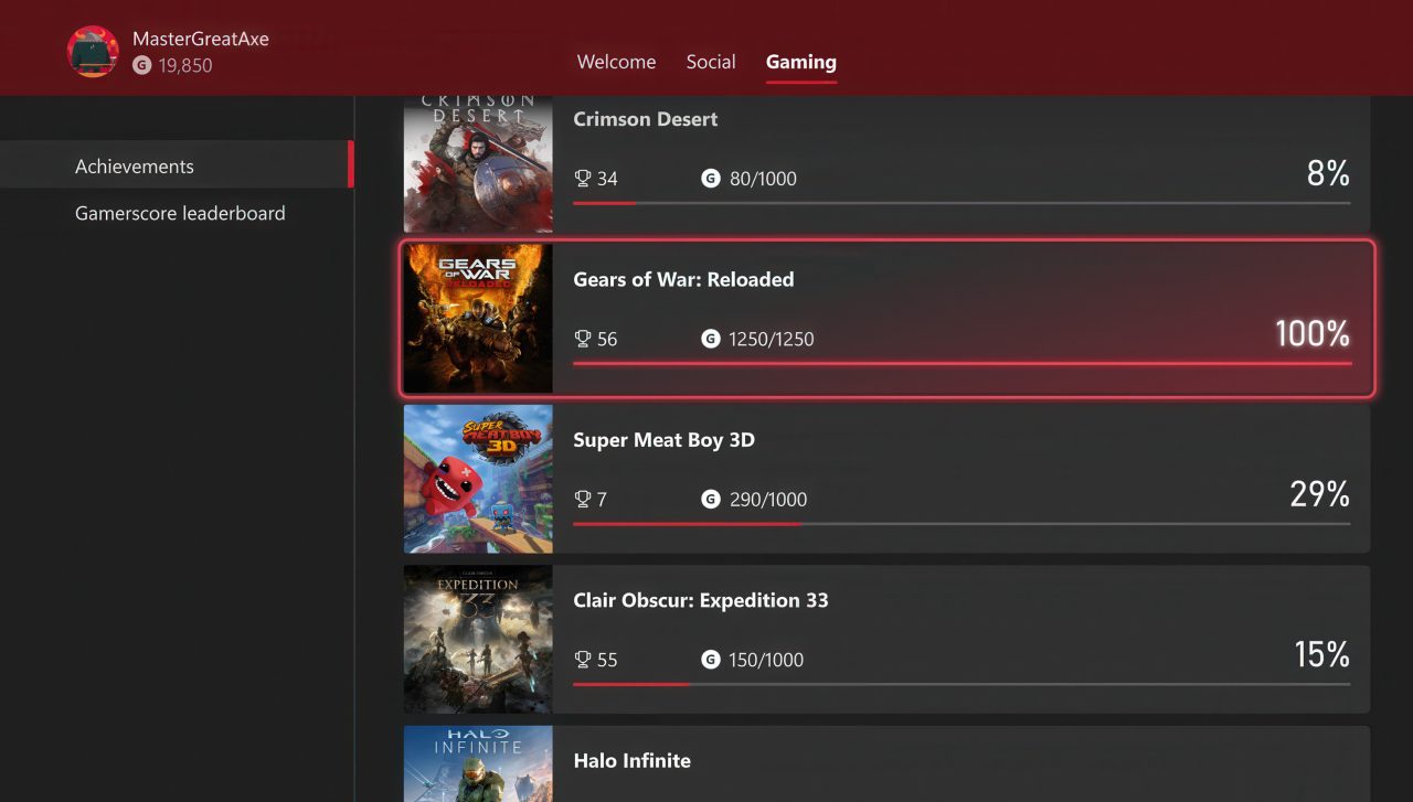 Xbox atualiza visual dos Achievements e adiciona novas opções de personalização