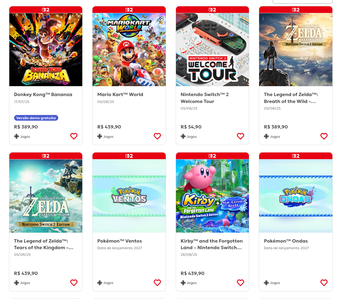 Nintendo reduz o preço de todos os seus jogos na eshop do Brasil