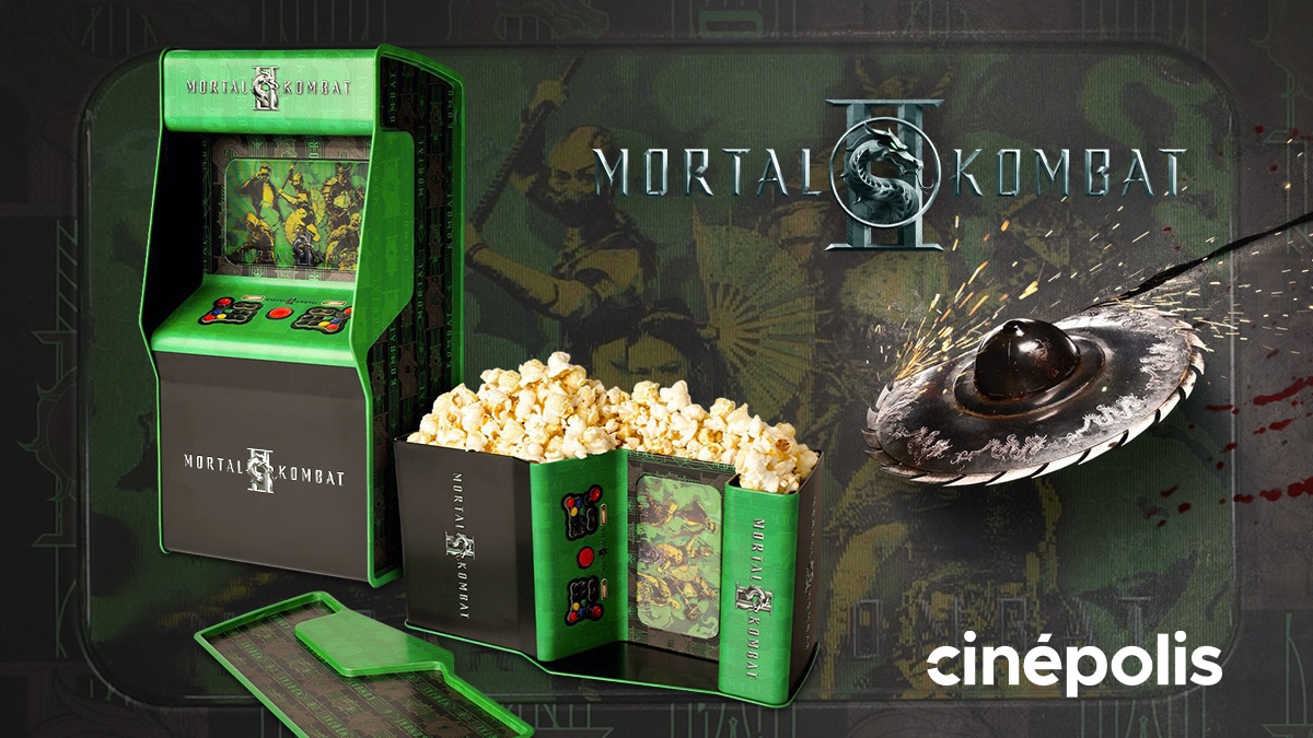 Mortal Kombat 2 ganha balde de pipoca em formato de fliperama nos cinemas da Cinépolis