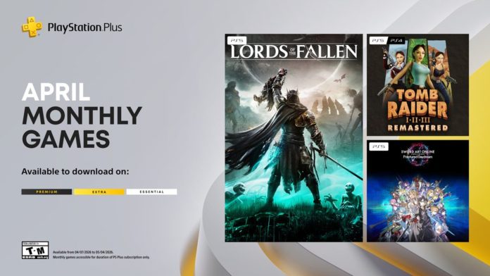 PlayStation Plus de abril traz Lords of the Fallen, Tomb Raider e SAO para todos os assinantes