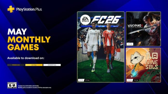 PlayStation Plus de maio traz EA Sports FC 26, Wuchang: Fallen Feathers e Nine Sols