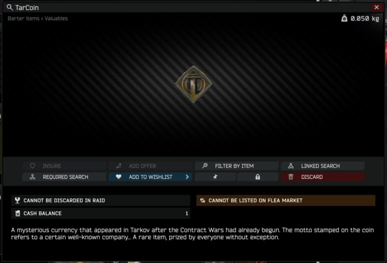 Jogadores de Escape from Tarkov encontram item misterioso chamado TarCoin após atualização