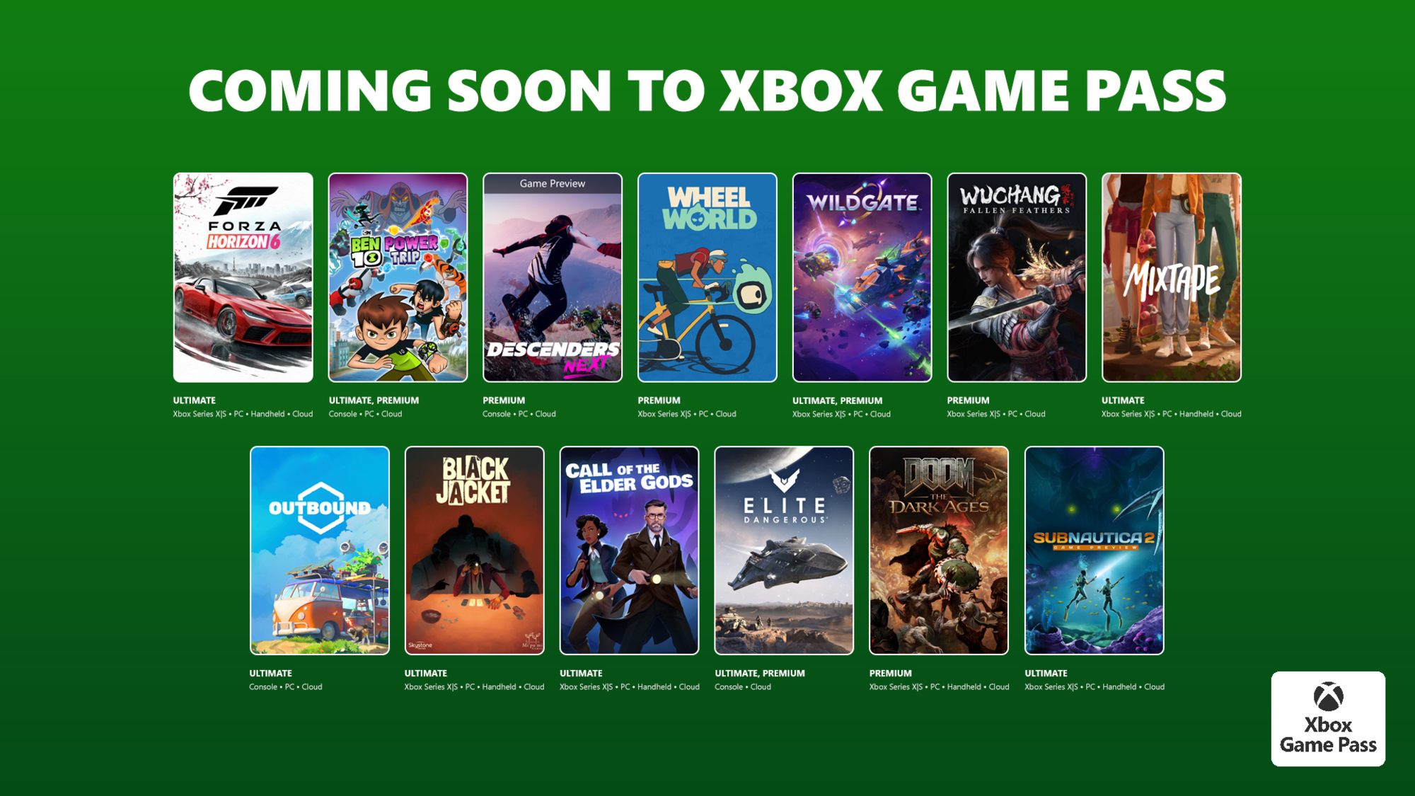 Game Pass de Maio de 2026 revela Forza Horizon 6, Subnautica 2, Mixtape e mais