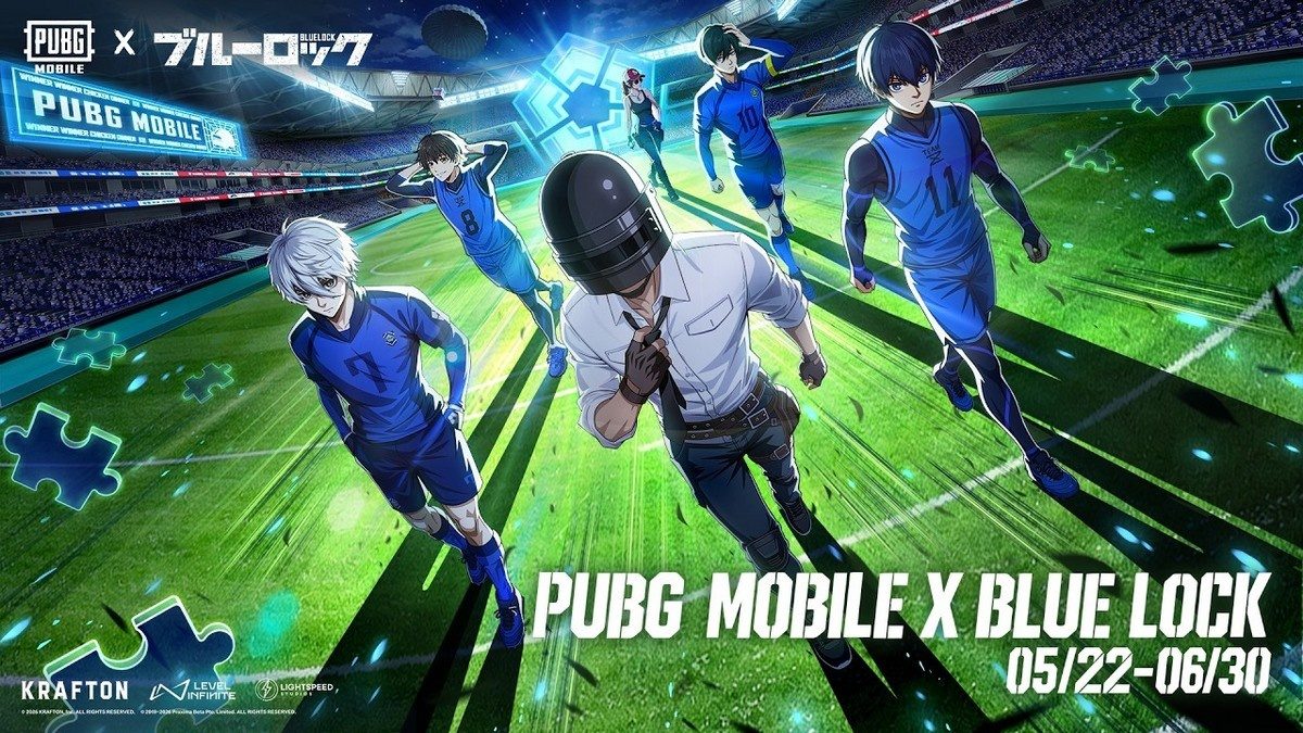 PUBG Mobile recebe colaboração com Blue Lock e adiciona personagens e itens do anime ao jogo