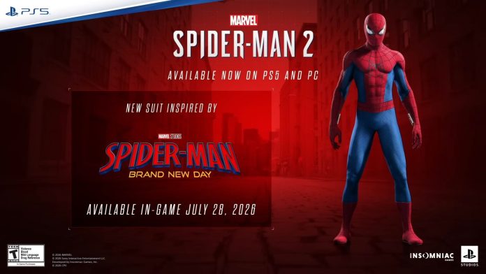Marvel’s Spider-Man 2 terá traje inspirado no filme Homem-Aranha: Um Novo Dia