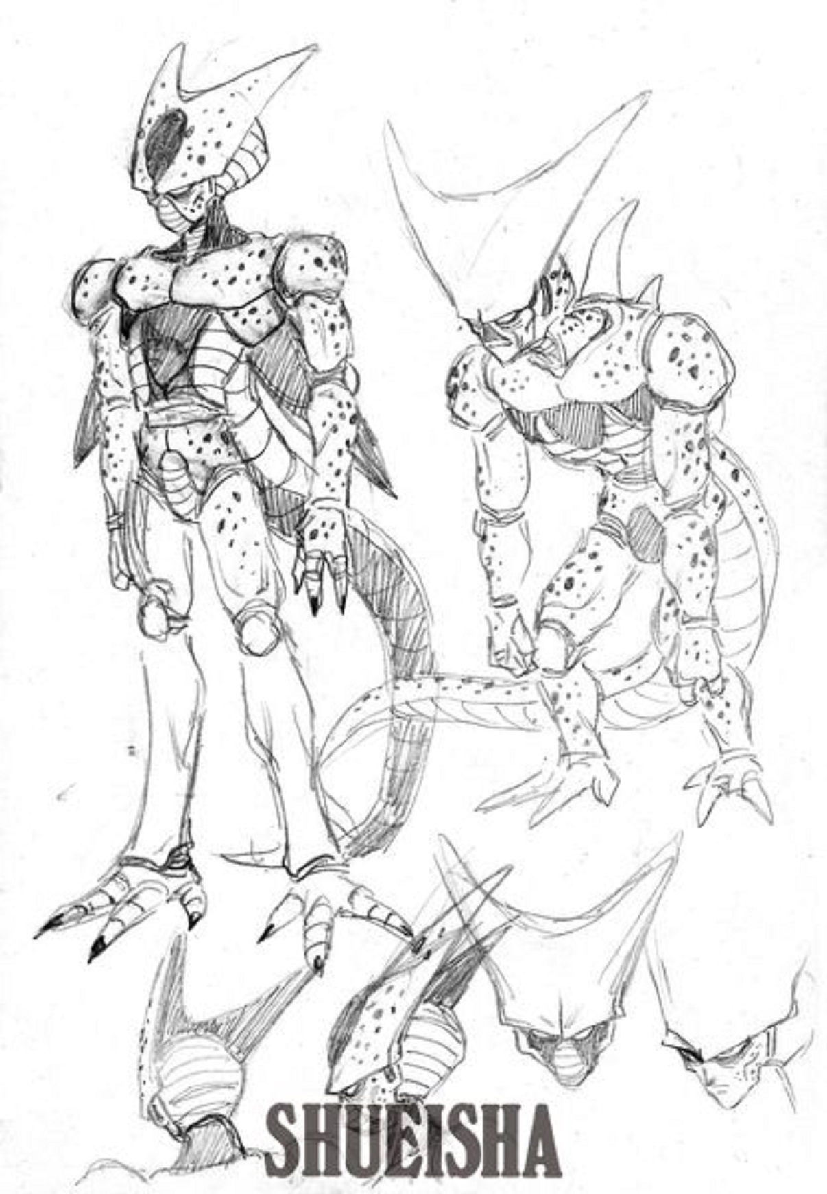 Dragon Ball revela os esboços originais de Cell criados por Akira Toriyama em 1992