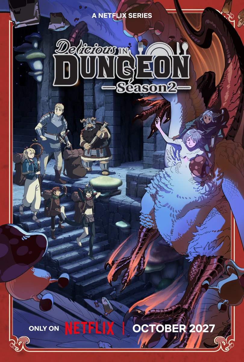 2ª temporada de Dungeon Meshi ganha arte e data de estreia na Netflix