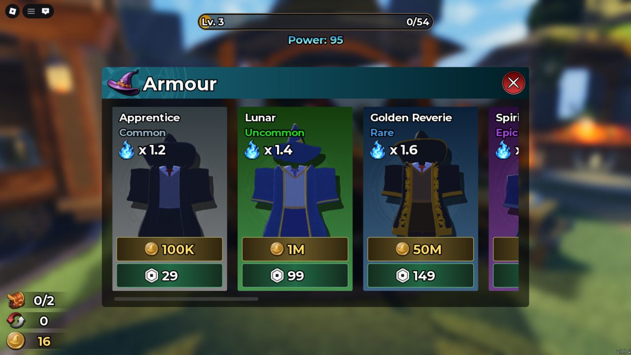 Roblox - Todas as Armaduras em Magic Loot