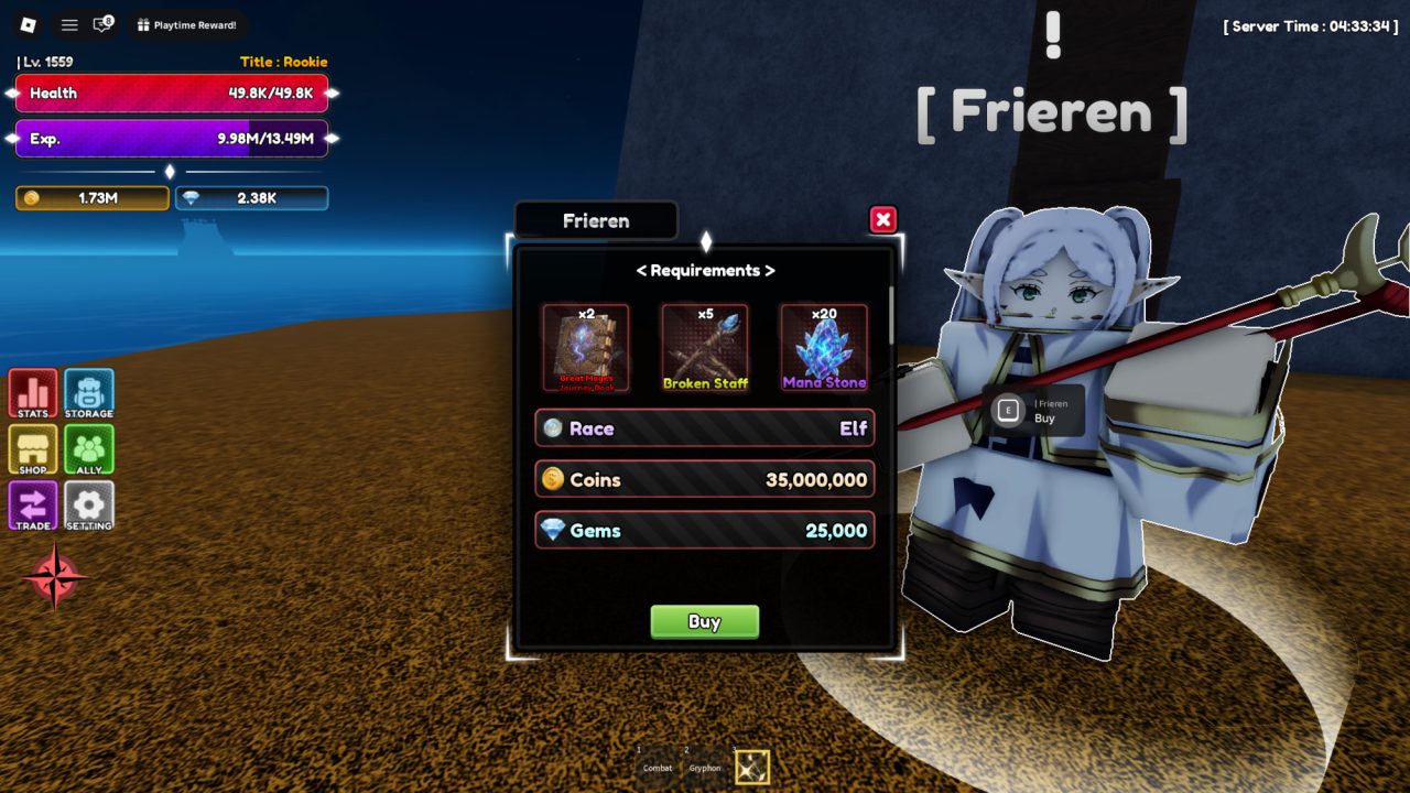 Roblox - Como pegar Frieren em Lineage Piece 