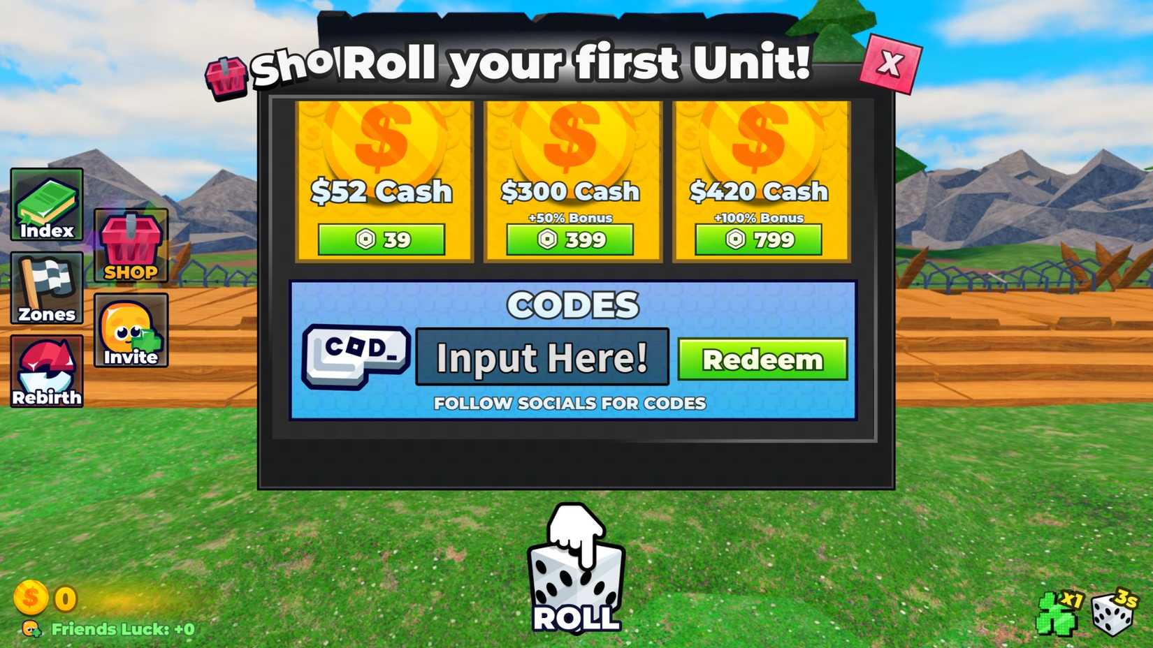 Roblox Roll to Defend – Códigos de Agosto de 2026