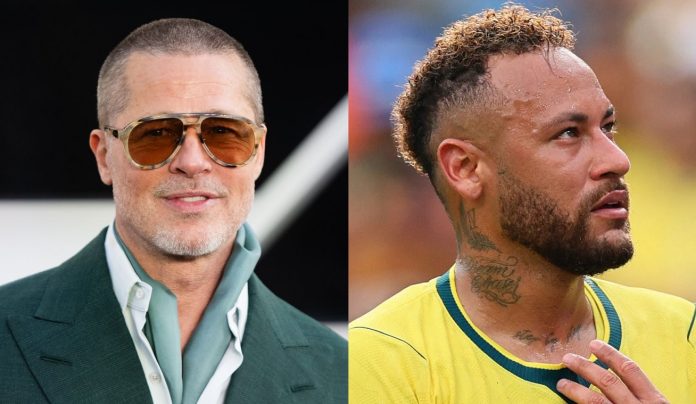 Sem título Brad Pitt brinca que vai ensinar Neymar a simular faltas com mais