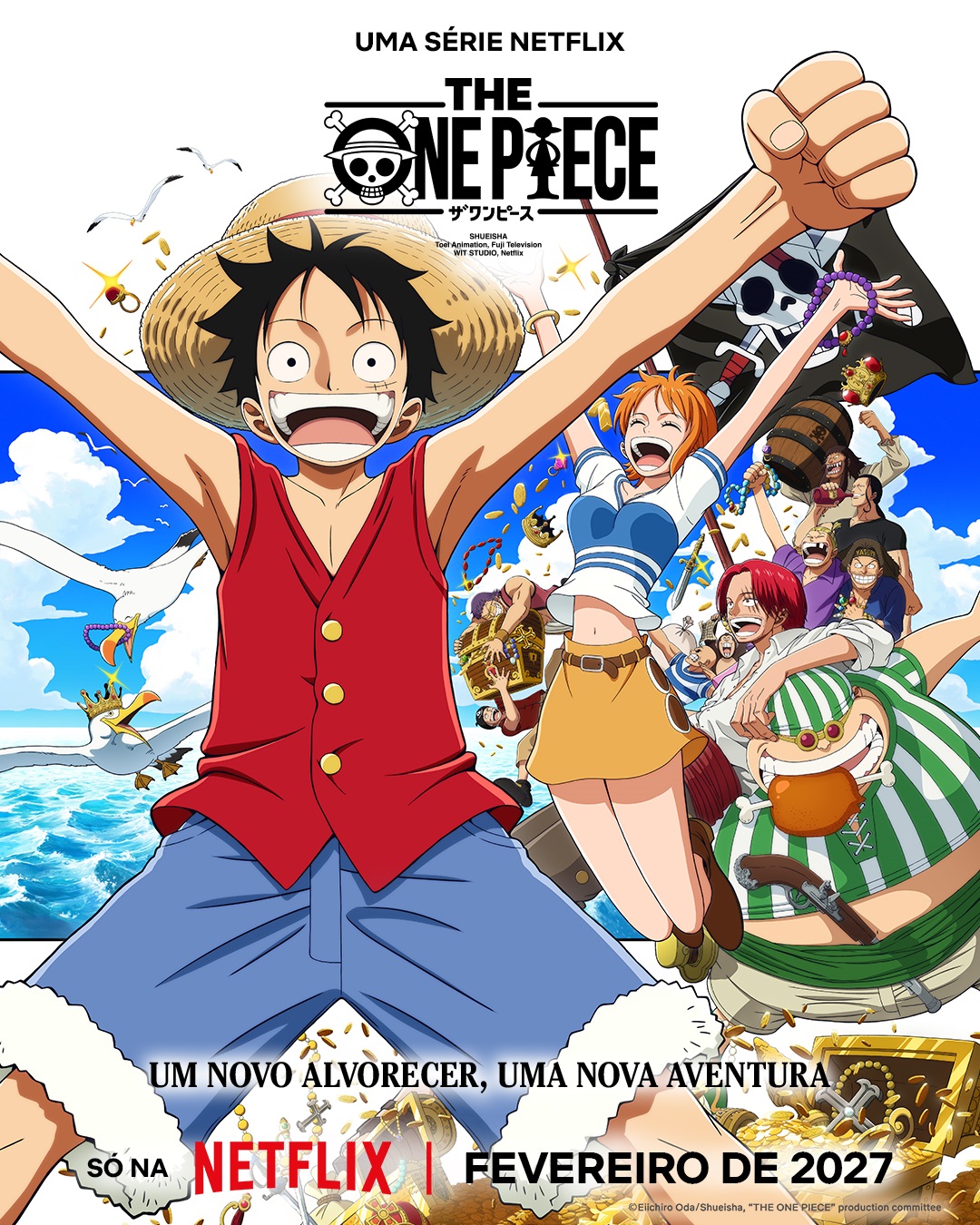 The One Piece ganha novo pôster com Luffy, Nami e os Piratas do Ruivo