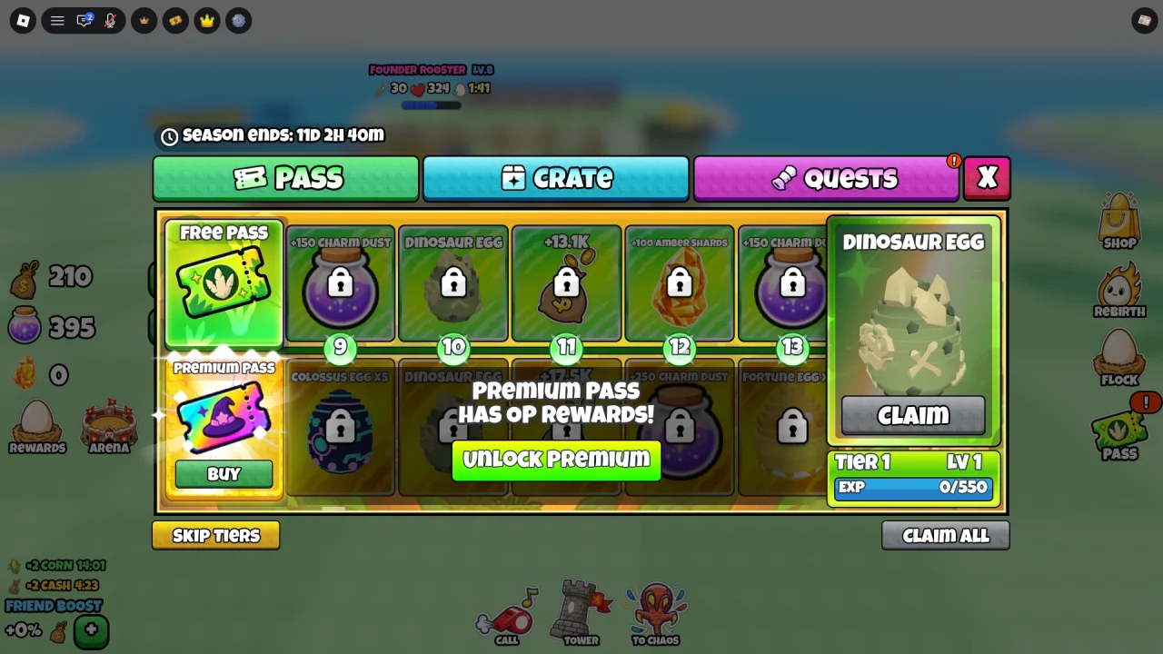 Roblox - Como conseguir Ovos de Dinossauro em Grow a Chicken Fighter 