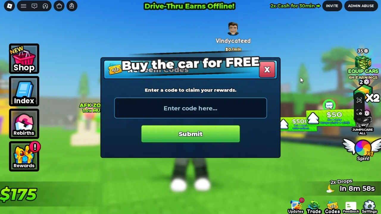 Roblox - Códigos de Drive Thru Empire (setembro 2026)