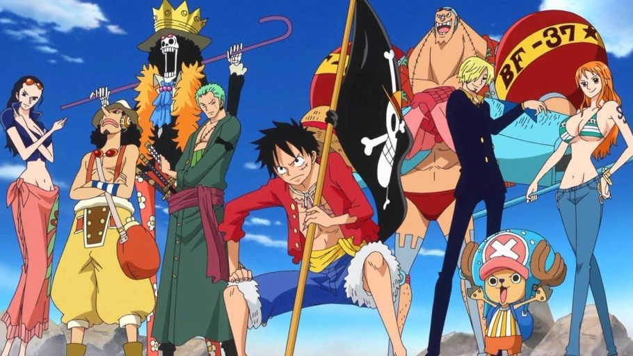 Piratas do Chapéu de Palha de One Piece reunidos com Luffy