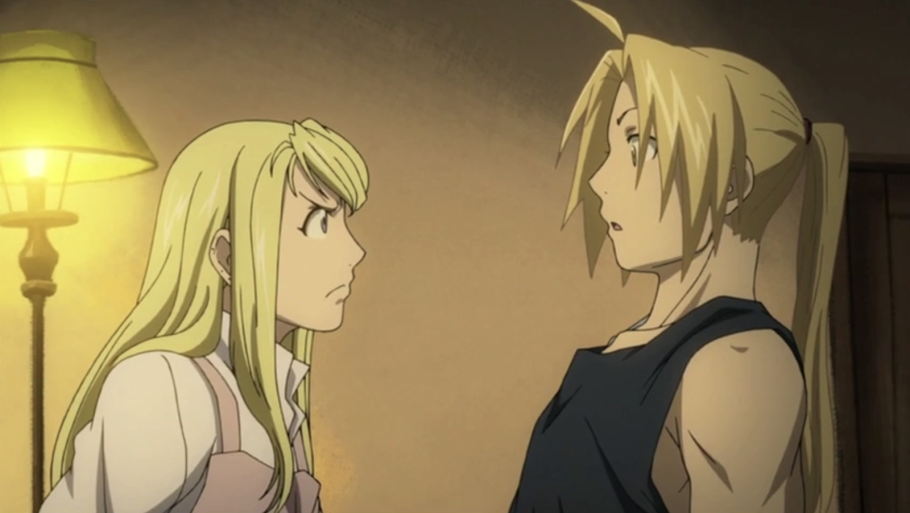 Edward Elric e Winry Rockbell em Fullmetal Alchemist: Brotherhood