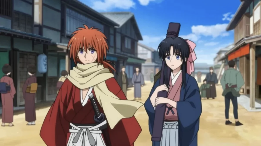 Kenshin Himura e Kaoru Kamiya em Rurouni Kenshin