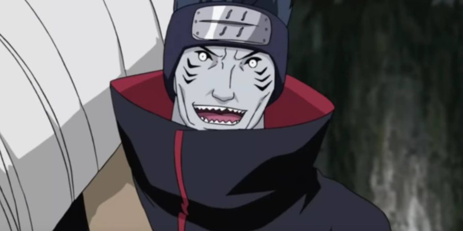 Kisame segura a espada Samehada em Naruto Shippuden