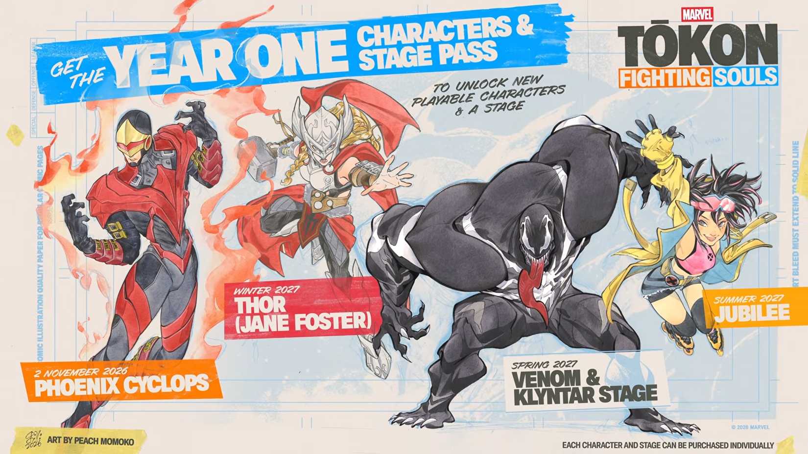 Marvel Tōkon revela os três próximos personagens que completam o primeiro ano de DLCs do jogo