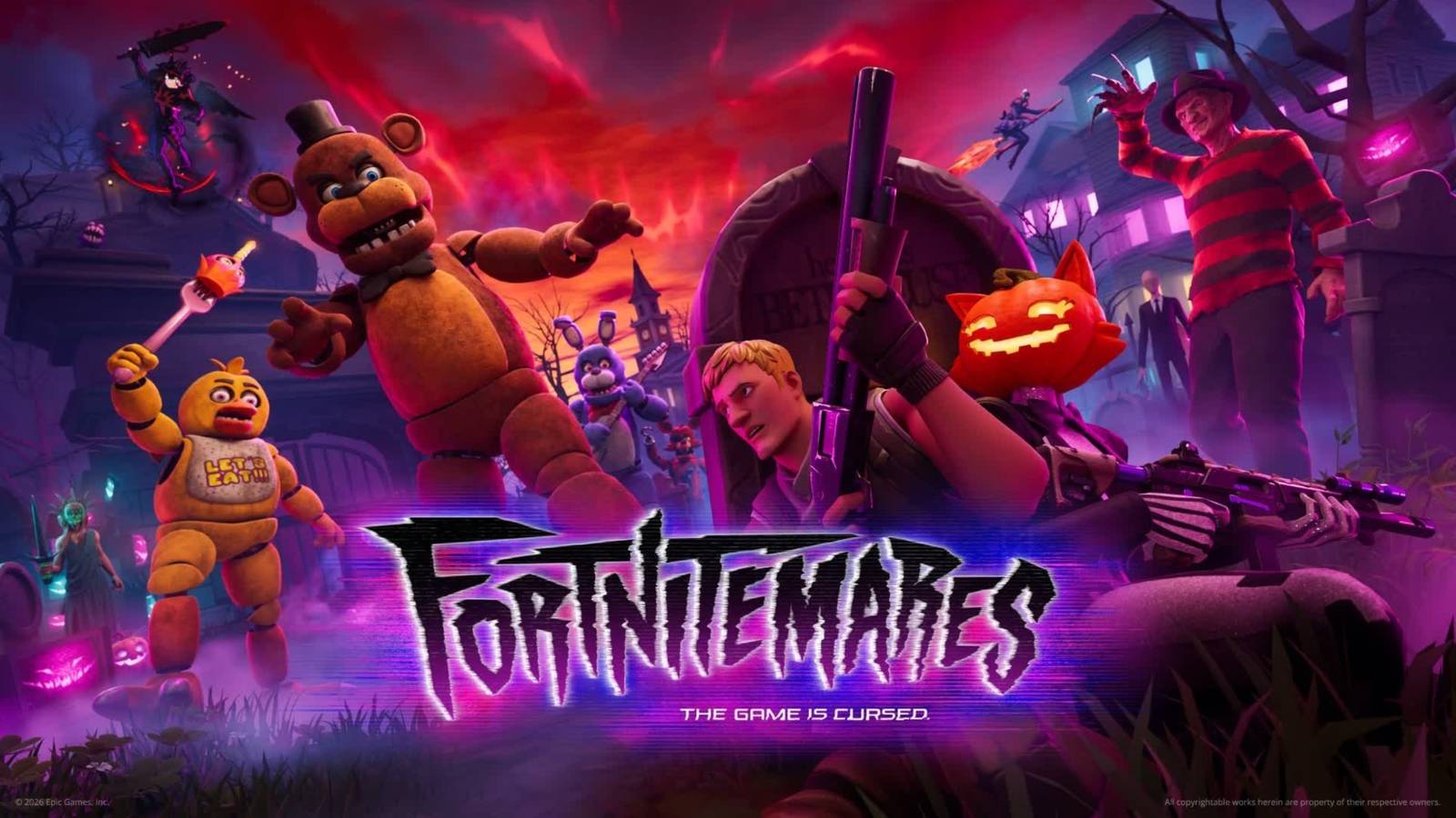 Fortnitemares 2026 terá skins de FNAF, Black Clover e mais