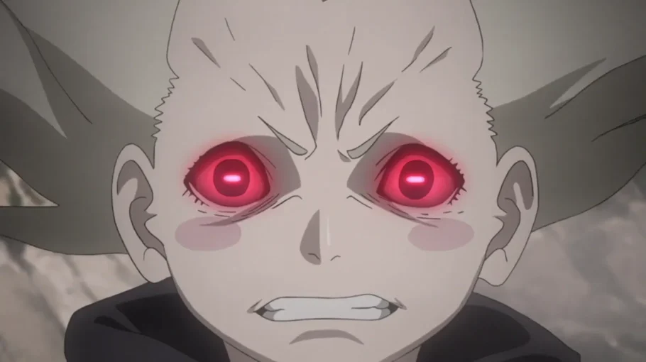 Chino ativando o Ketsuryugan em Naruto Shippuden